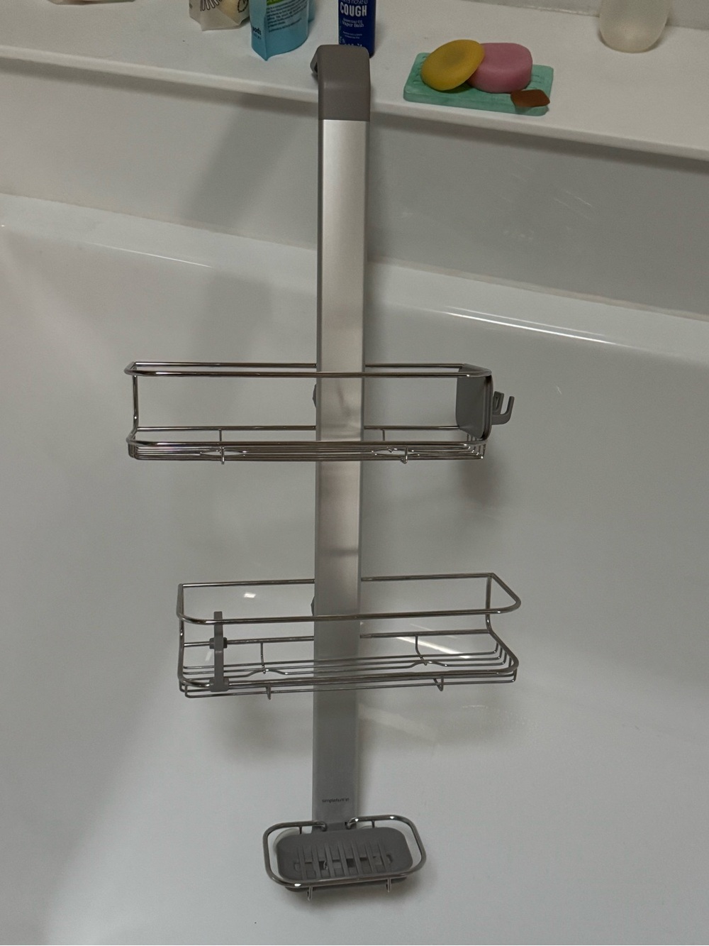 simplehuman Over-Door Adjustable Shower Caddy – Stainless Steel & Aluminum